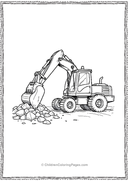 Excavator Clearing Rubble Free PDF Printable