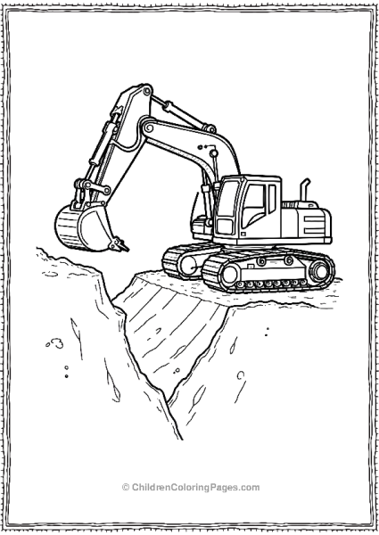 Excavator Digging A Deep Trench Free PDF Printable