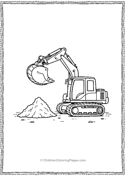 Excavator Lifting Large Rock Free PDF Printable