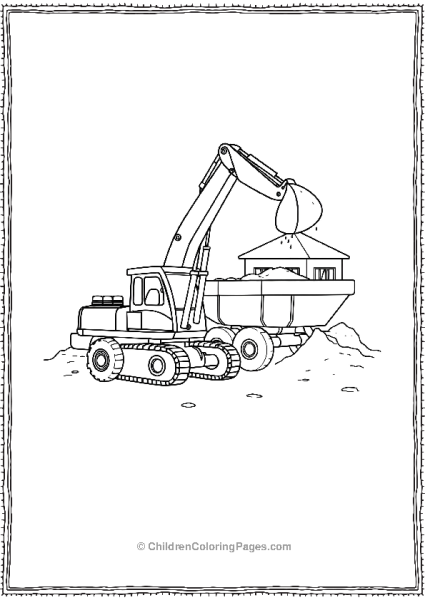 Excavator Loading Dirt In A Dump Truck Free PDF Printable