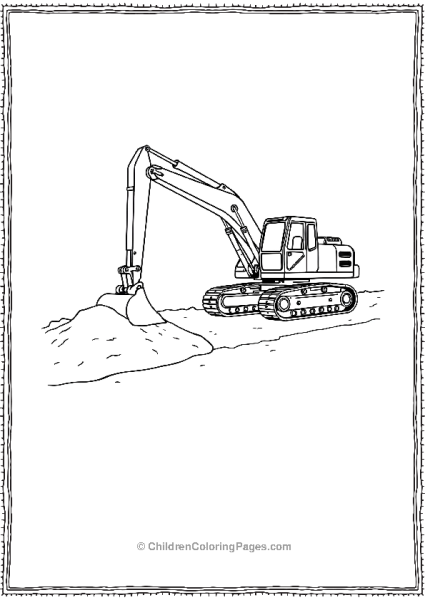 Excavator Parked At Side Of Road Repair Free PDF Printable