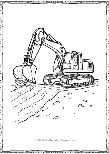 Excavator Scooping Mud Free PDF Printable