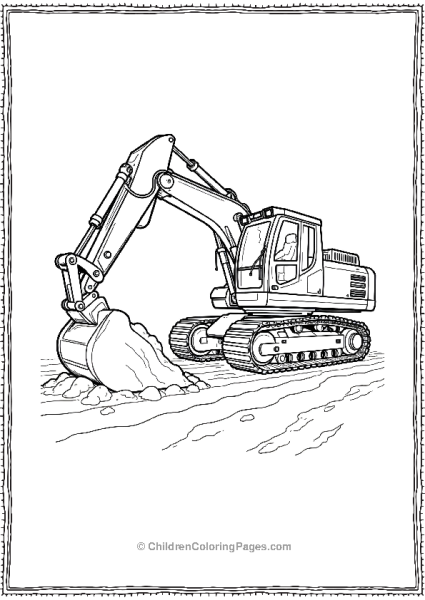 Excavator With A Bulldozer Free PDF Printable