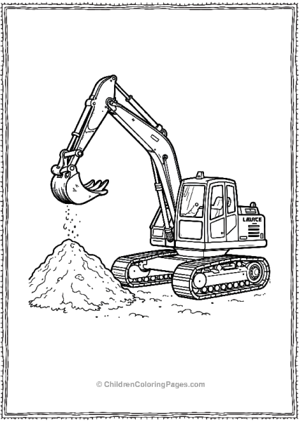 Excavator With A Crane Free PDF Printable