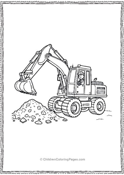 Excavator With A Front Loader Free PDF Printable