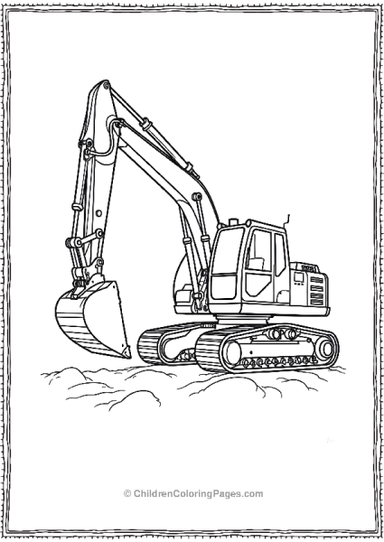 Excavator With A Pile Free PDF Printable