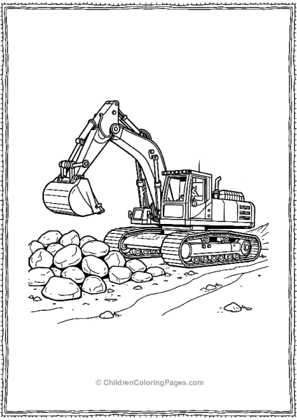 Excavator With A Truck Moving Scaled Free PDF Printable