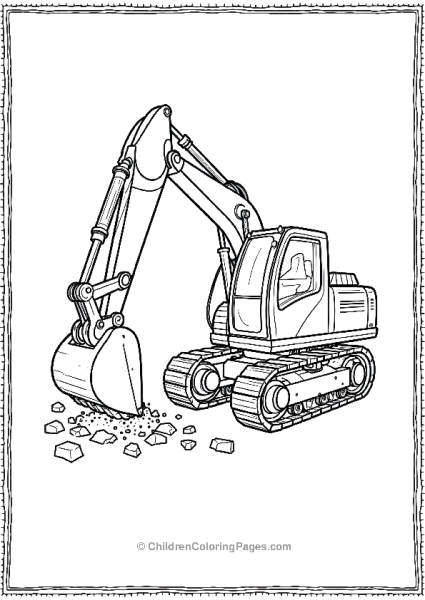 Excavator With Hydraulic Hammer Free PDF Printable