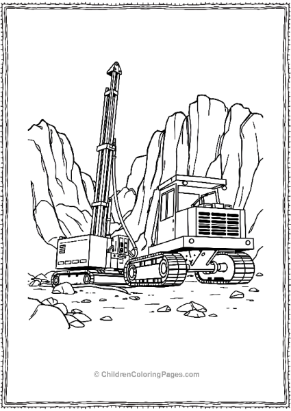 Excavator Working With Drilling Site Free PDF Printable