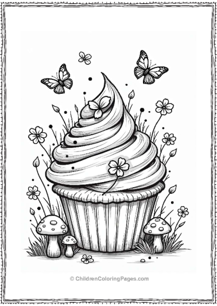 Fairy Cupcake In A Garden Free PDF Printable