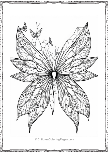 Fairy Wing Webs Abstract Coloring Page Free PDF Printable