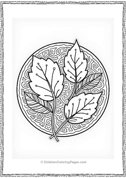 Fall Leaves Mandala Coloring Page Free PDF Printable