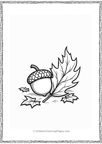 Fall Leaves With Acorn And Leaf Free PDF Printable