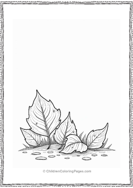 Fall Leaves With Dew Drops Free PDF Printable