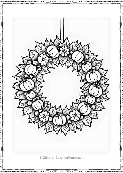 Fall Leaves Wreath Free PDF Printable