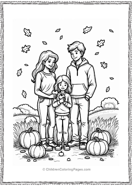 Family At A Fall Harvest Festival Free PDF Printable