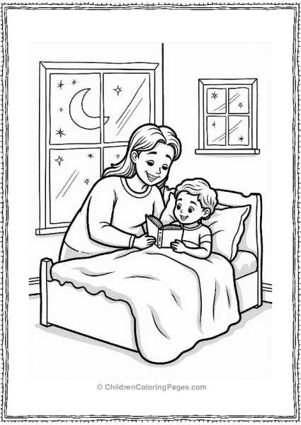 Family Bedtime Story Scene Free PDF Printable