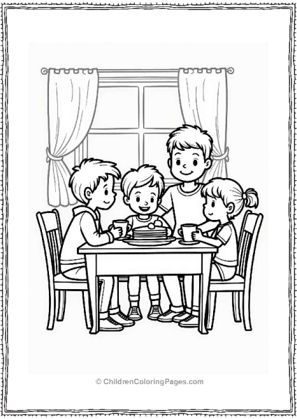 Family Breakfast With Coffee Free PDF Printable