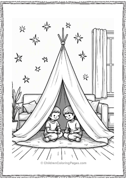 Family Building A Cozy Fort Free PDF Printable