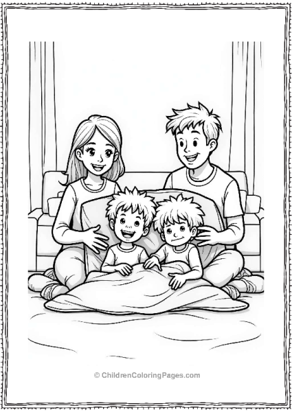 Family Building A Pillow Fort Free PDF Printable