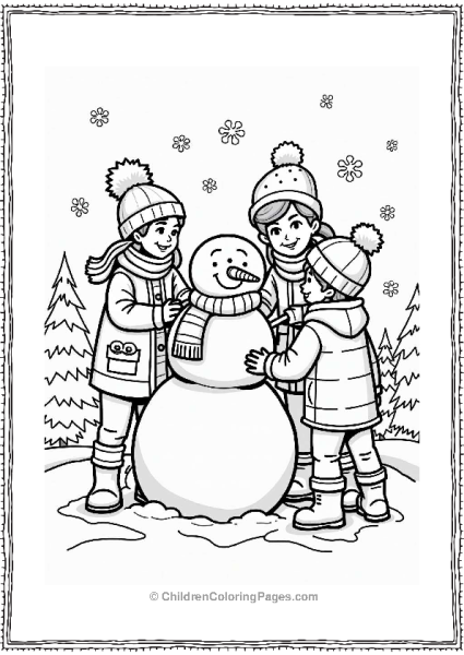 Family Building A Snowman Free PDF Printable