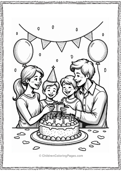 Family Celebrating A Birthday Free PDF Printable