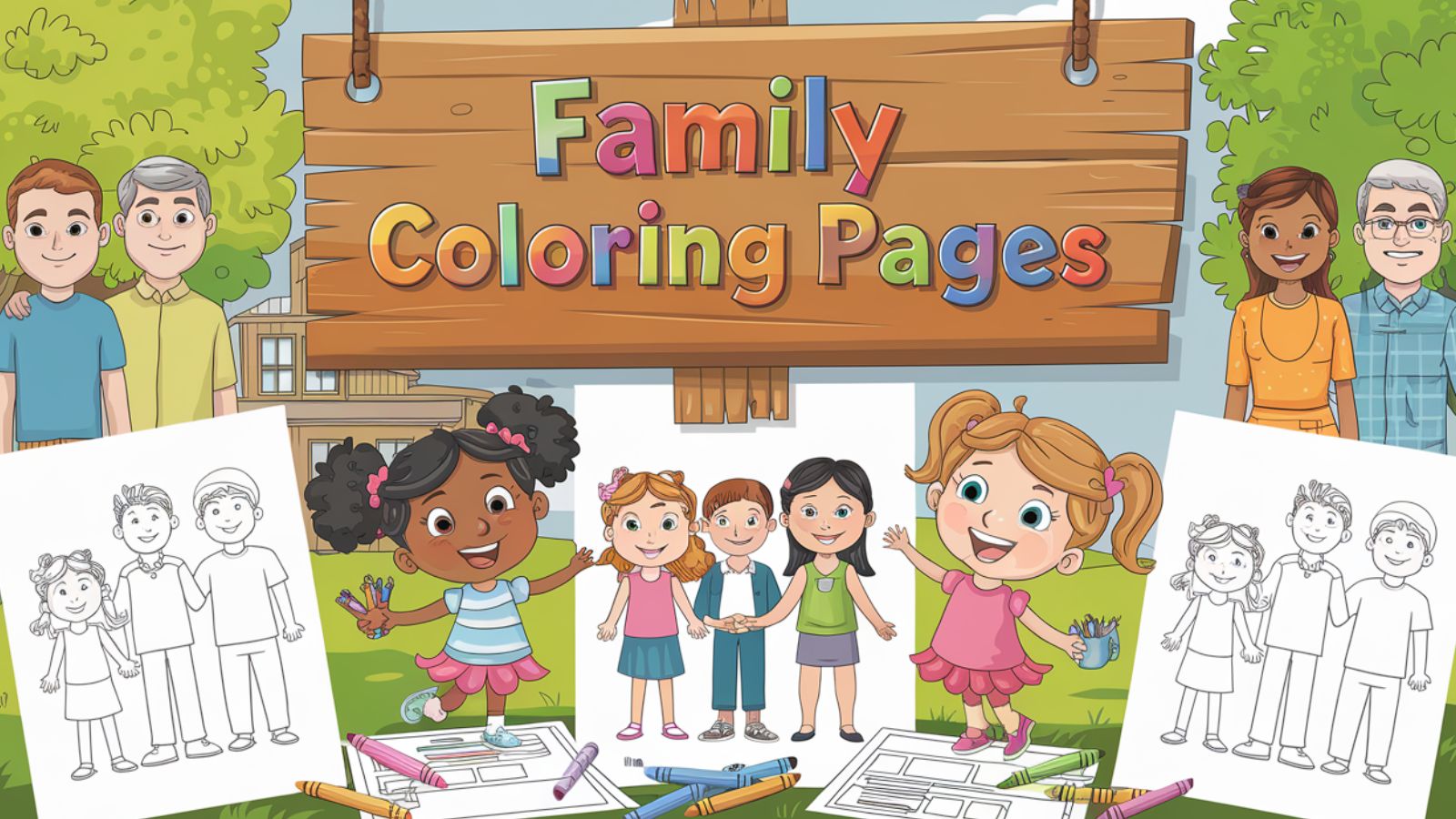 Family Coloring Pages – Free PDF Printables For Kids 👨‍👩‍👦‍👦🏡