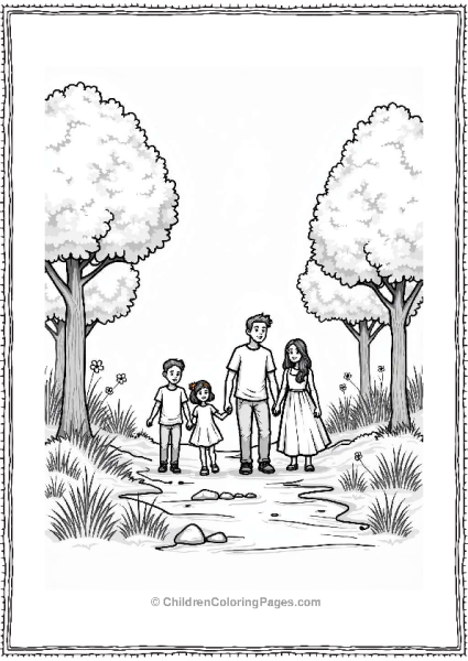 Family Exploring Nature In The Forest Free PDF Printable