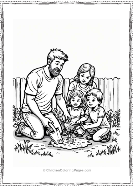 Family Gardening Together In The Backyard Free PDF Printable