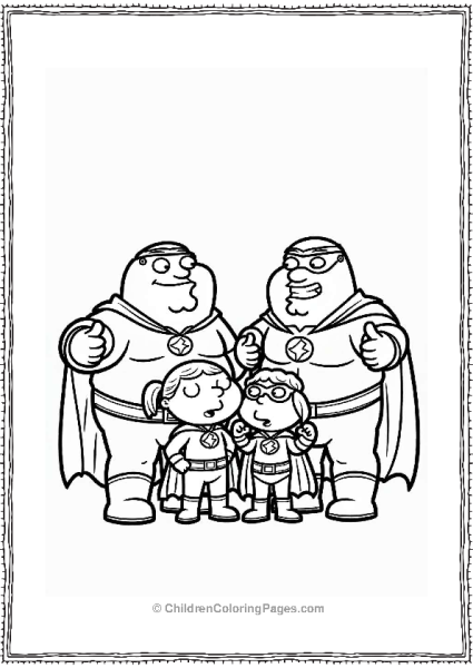 Family Guy Superhero Team Free PDF Printable