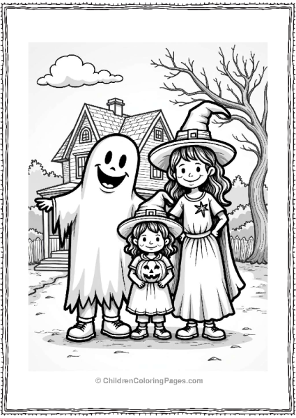 Family In Halloween Costumes Free PDF Printable