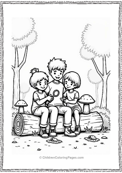 Family Observing Nature With A Bug Free PDF Printable