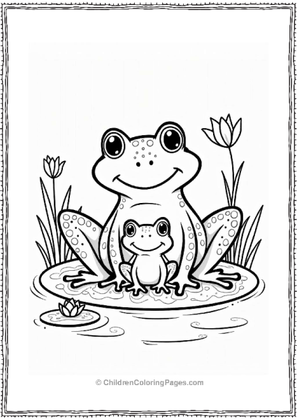 Family Of Frogs By A Pond Free PDF Printable