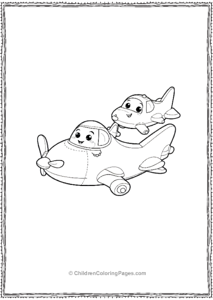 Family Of Kawaii Airplanes Free PDF Printable