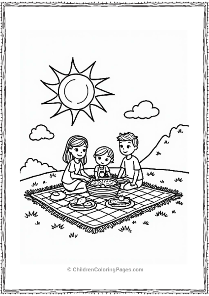 Family Picnic In The Sun Free PDF Printable