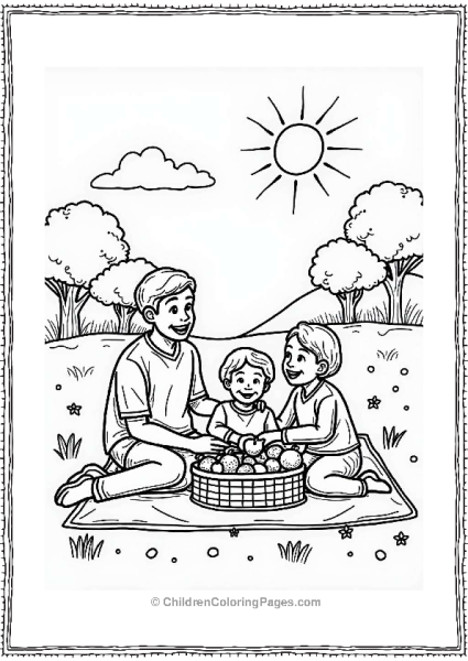 Family Picnic On A Summer Day Free PDF Printable