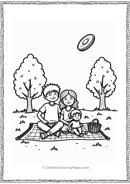 Family Picnic With Frisbee Free PDF Printable