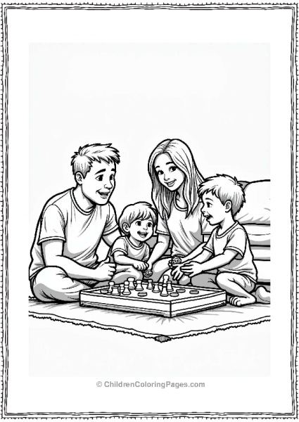 Family Playing Board Game Together Free PDF Printable