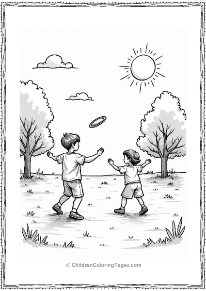 Family Playing Frisbee In The Park Free PDF Printable