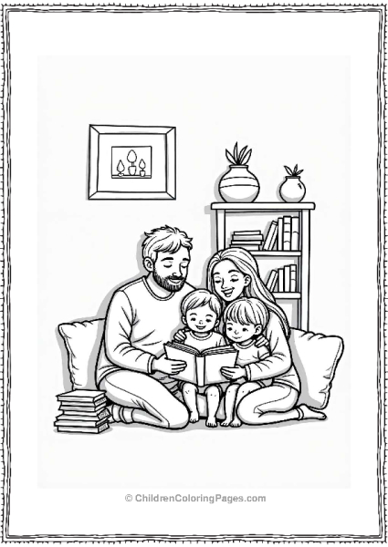 Family Reading Together In A Cozy Nook Free PDF Printable