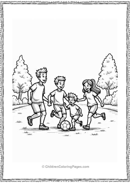 Family Soccer Game In The Park Free PDF Printable