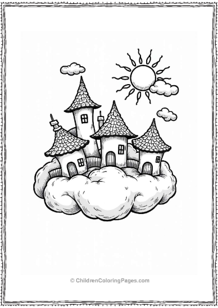 Fantasy Floating Cloud Village Free PDF Printable