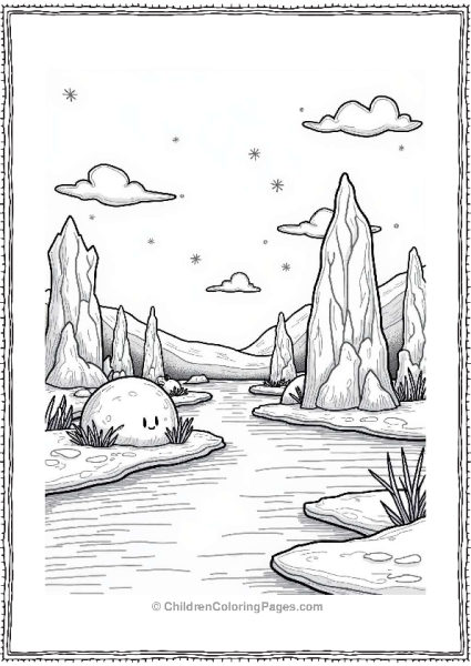 Fantasy Frozen Lake With Ice Creatures Free PDF Printable