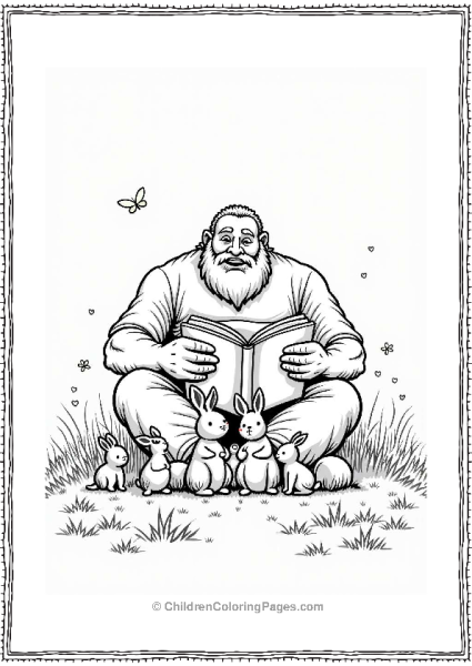 Fantasy Gentle Giant Reading To Animals Free PDF Printable