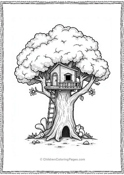 Fantasy Treehouse Among Magical Branches Free PDF Printable