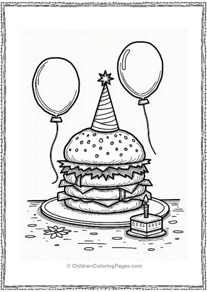 Festive Birthday Burger Free PDF Printable