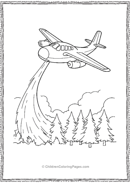 Firefighting Airplane Releasing Water Free PDF Printable