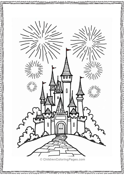 Fireworks Over A Castle Free PDF Printable