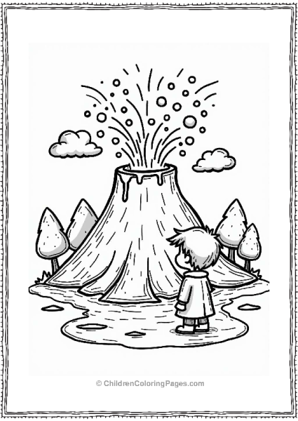 Fizzing Volcano Experiment Scene Free PDF Printable