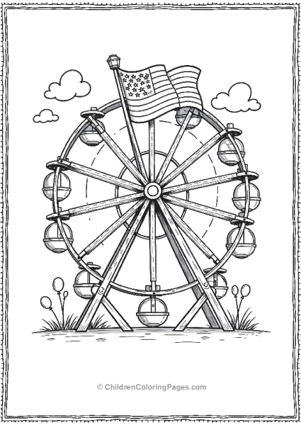 Flag On A Ferris Wheel At A County Fair Free PDF Printable